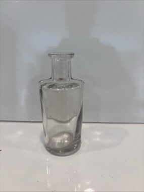 Vintage Medicine Bottle 181 Stamp - clear/smoke
